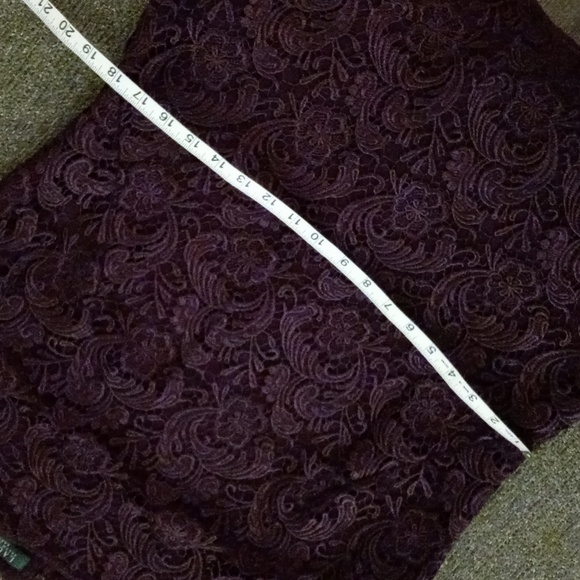💜Lauren Ralph Lauren💜 - Plum Lace Overlay S/S Cocktail Dress - Picture 11 of 13